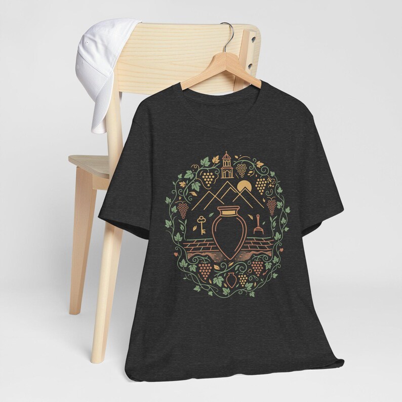 T-shirt de vigneron géorgien, T-shirt de cave Qvevri Marani, Cadeau Sakartvelo, T-shirt République de Géorgie, Cadeau Natural Wine Roots image 5