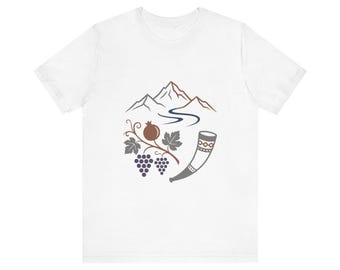 Georgian Pomegranate Shirt, Kantsi Horn Grapes Tee, Sakartvelo Gift, Republic of Georgia T-Shirt, Caucasus Georgian Roots Gift