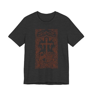 T-shirt Croix de vigne Sakartvelo | T-shirt orthodoxe géorgien Sainte Nino | Cadeau du patrimoine de la République de Géorgie | Art chrétien de Kartuli image 2