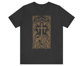 Maglietta di Santa Niña, maglietta con croce di vite georgiana, regalo ortodosso, t-shirt Sakartvelo, regalo per la Repubblica di Georgia, radici georgiane e patrimonio culturale