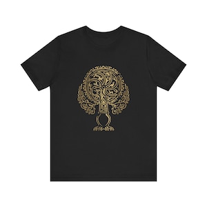 Georgian Tree of Life Shirt, Colchis Goldwork Tee, Sakartvelo Gift, Republic of Georgia T-Shirt, Qvevri Georgian Roots Heritage Gift image 1