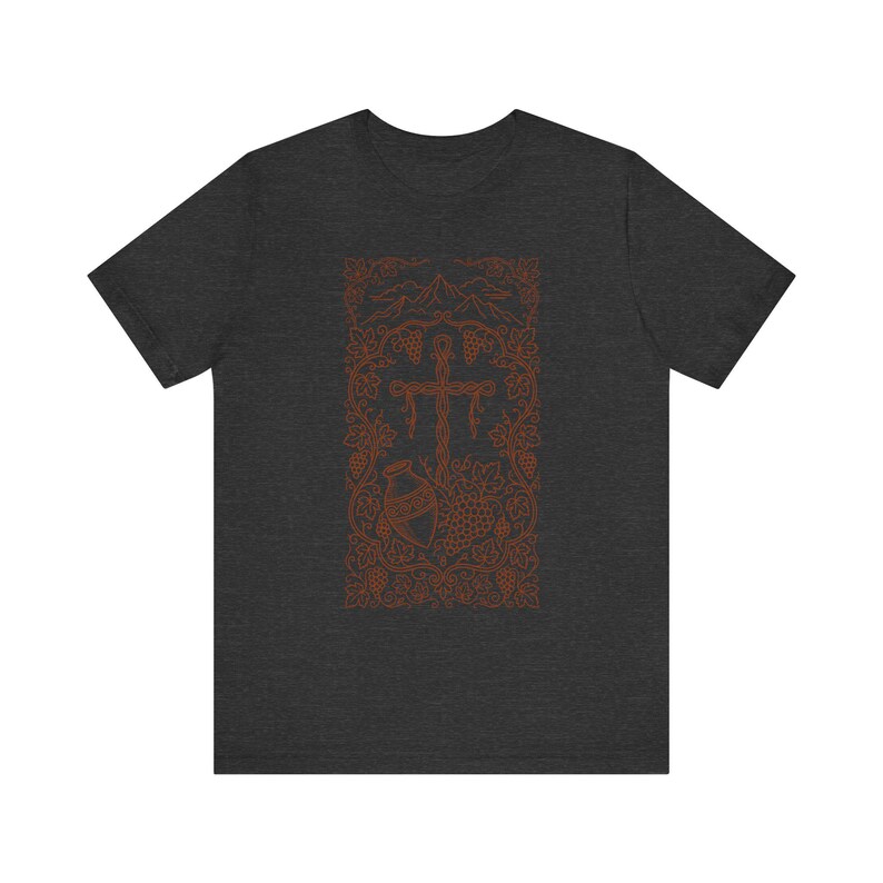 T-shirt Croix de vigne Sakartvelo | T-shirt orthodoxe géorgien Sainte Nino | Cadeau du patrimoine de la République de Géorgie | Art chrétien de Kartuli image 1