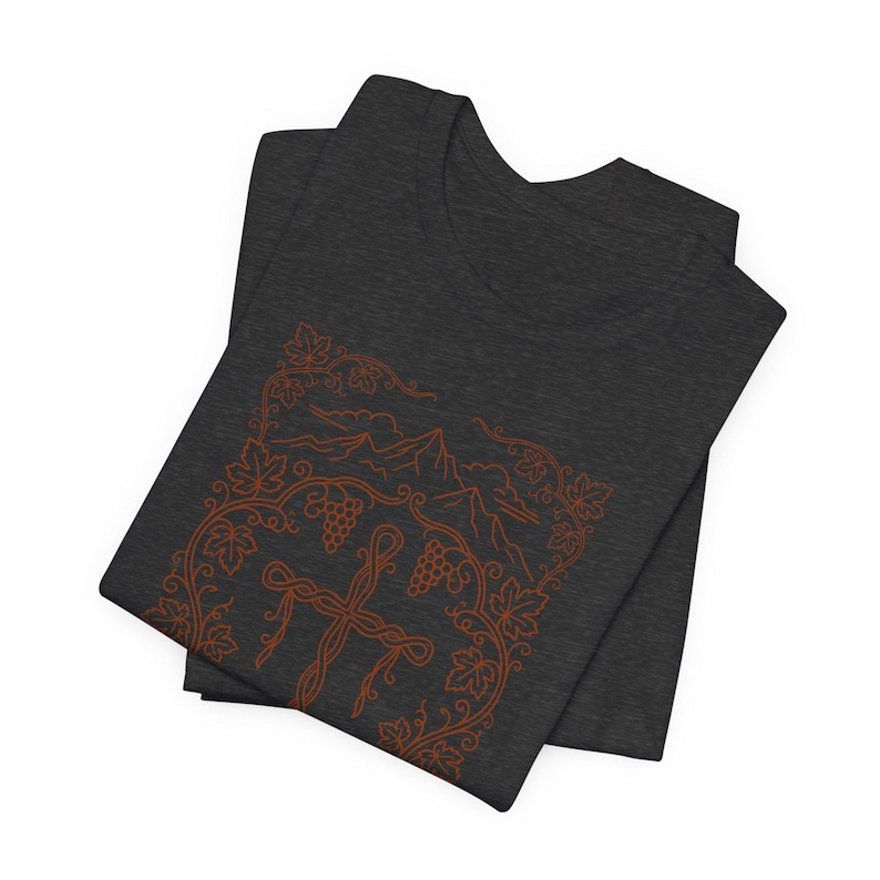 T-shirt Croix de vigne Sakartvelo | T-shirt orthodoxe géorgien Sainte Nino | Cadeau du patrimoine de la République de Géorgie | Art chrétien de Kartuli image 3
