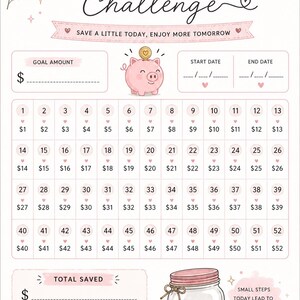 52 Week Savings Challenge Printable | Money Saving Tracker | Budget Planner | Savings Goal Worksheet | Instant Download | US Letter & A4