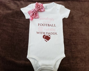 Baby Girls Pink Coloured Short Sleeve T Shirt with My Daddy Loves Football Baby Girls Pink Coloured Short Sleeve T Shirt with My Daddy Loves Football