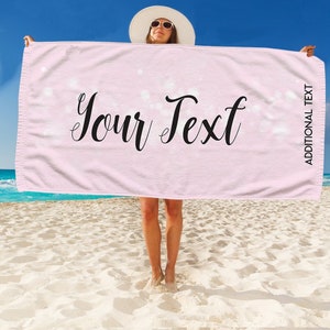 Bachelorette Party Gifts Custom Beach Towel with Name - Spring Break Summer Girls Night Out Bridesmaid Gift Bridal Shower Towel