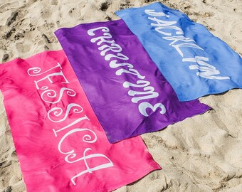 Personal Name Custom Towel -  Custom Pool Beach - Large Font Towel, Vacation Birthday Bachelorette Bachelor Family Reunion Spa Home