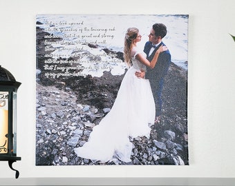 Custom Canvas Print with Lyrics, Vows, Quotes, Poem | Personalized Photo Gifts | Wedding, Anniversary, Graduation, Fathers Day Gift
