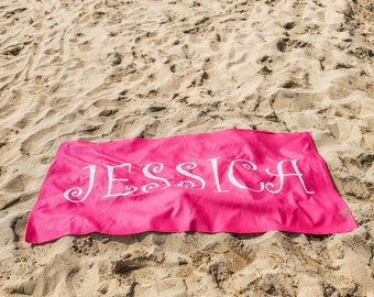 Custom Towels with Name, Personalized Gifts, Personalized Beach Towel, Bachelorette Gifts, Family Vacation