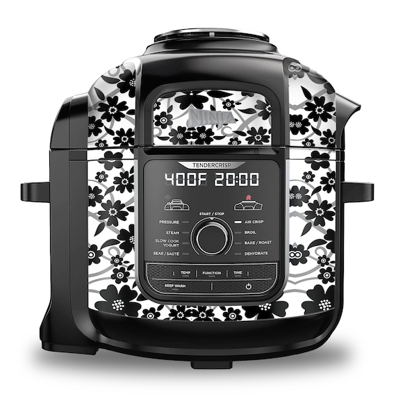 Ninja Foodi 8 Quart Wrap Fits Deluxe Cooker Model FD402 LP3 Stainless Steel  Accessories Cover Sticker Black White Floral 