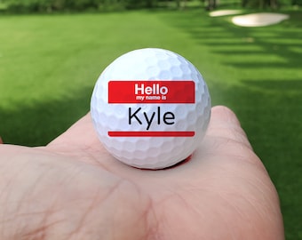 Hello my Name is Personalized Golf Ball Custom Balls | Funny Golf Ball for Christmas Gift Stocking Stuffer Callaway Warbird Quality Ball