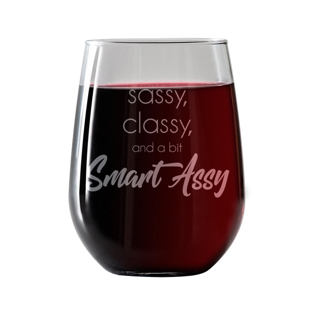 Funny Stemless Wine Glass 17oz With Funny Saying for Women. Etsy