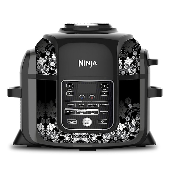 Ninja Foodi 6.5 Quart QT Wrap Sticker Skin Cover Accessories Wraps Fit Ninja  Foodi 6.5 Quart QT Mdl: OP302 107 Black White Floral 