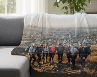 Custom Hiking Photo Blanket Personalized Outdoor Gift – Sherpa or Minky 30x40 50x60 60x80