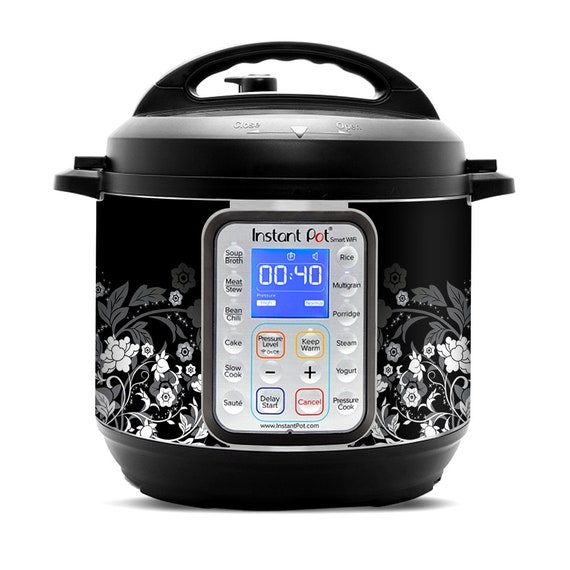 Black and White Floral | Skin For Instant Pot Duo Evo Plus 6QT