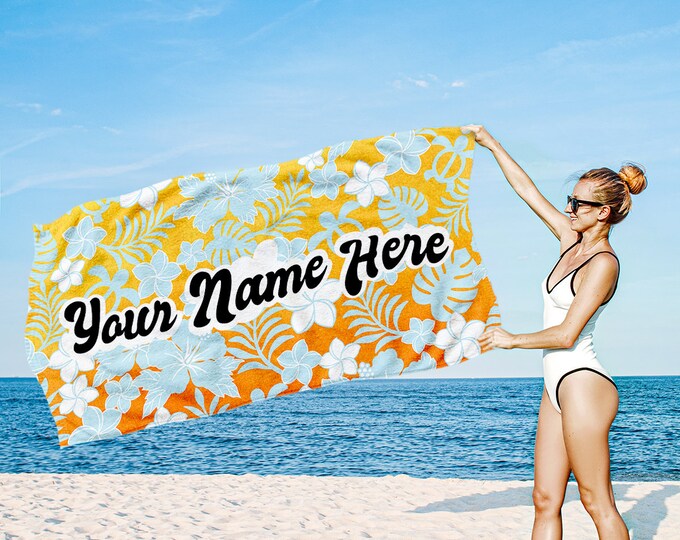 Personalized Beach Towel for Mothers Day - Name Bath Towel Perfect Birthday Gift for Mom for Vacation Custom towel Bachelorette Party Bridal