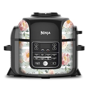 Ninja Foodi 6.5 Quart QT Wrap Sticker Skin Cover Accessories | Wraps fit Ninja Foodi 6.5 Quart QT Mdl: OP302 107 | Pastel Floral Rose