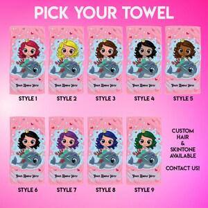 Personalized Beach Towel for Kids - Mermaid Kids Beach Towels Girls Her or Him Custom Personalize Beach Towels for Kid
