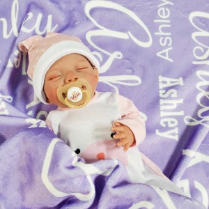 Custom Plush Minky Baby Blanket Personalized Newborn Name Blanket A Cherished Christmas Gift for Babies Swaddle Soft Blanket Infant image 3