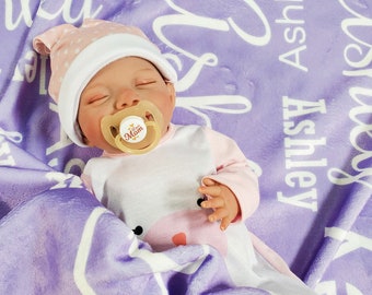 Personalized Baby Blanket - Plush Minky Name Blanket - Custom Newborn Gift