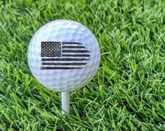 Distressed American Flag Golf Ball Premium Patriotic Design for Serious Golfers