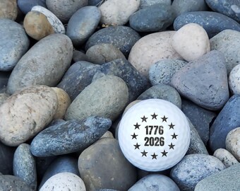 1776–2026 Patriotic Golf Ball | Limited Edition American Flag Stars Golf Ball | Novelty Gift for Golfers & Collectors