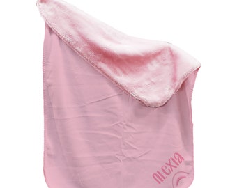 Personalized 30x40 Pink Sherpa Blanket - Soft and Cozy Custom Gift for Newborns and Kids