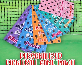 Personalized Custom Name PICKLEBALL Towel - Plush Hand Towel High Quality Pickle Ball Gift Team Present League Event Tournament Family 15x25