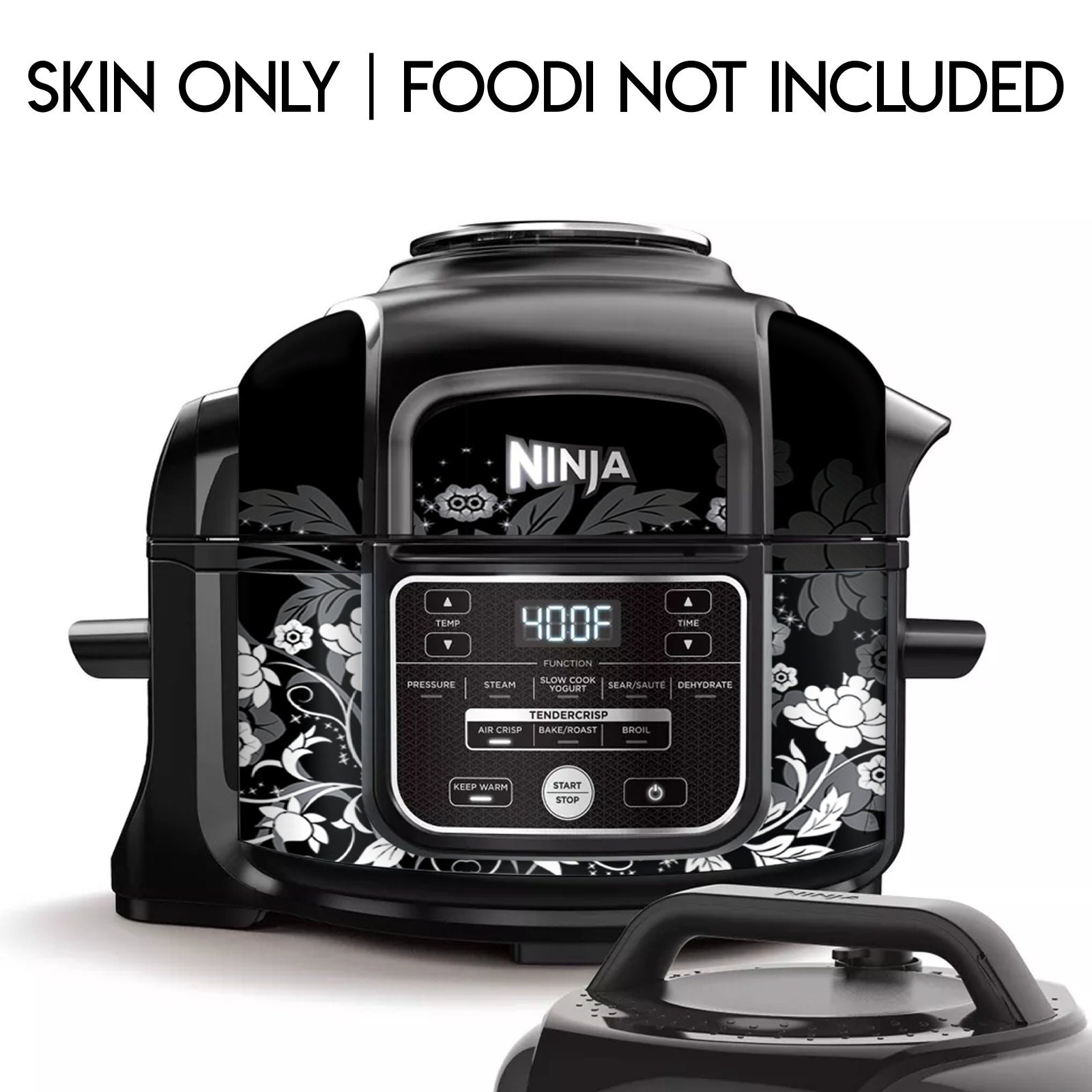 Ninja Foodi 8 Quart Wrap Fits Deluxe Cooker Model FD402 LP3 Stainless Steel  Accessories Cover Sticker Grey White Marble 