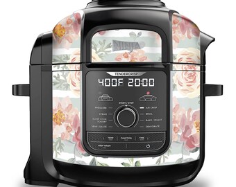 Ninja Foodi 8 Quart Wrap fits Deluxe Cooker Model FD402 LP3 Stainless Steel - Accessories Cover Sticker  | Pastel Floral Rose