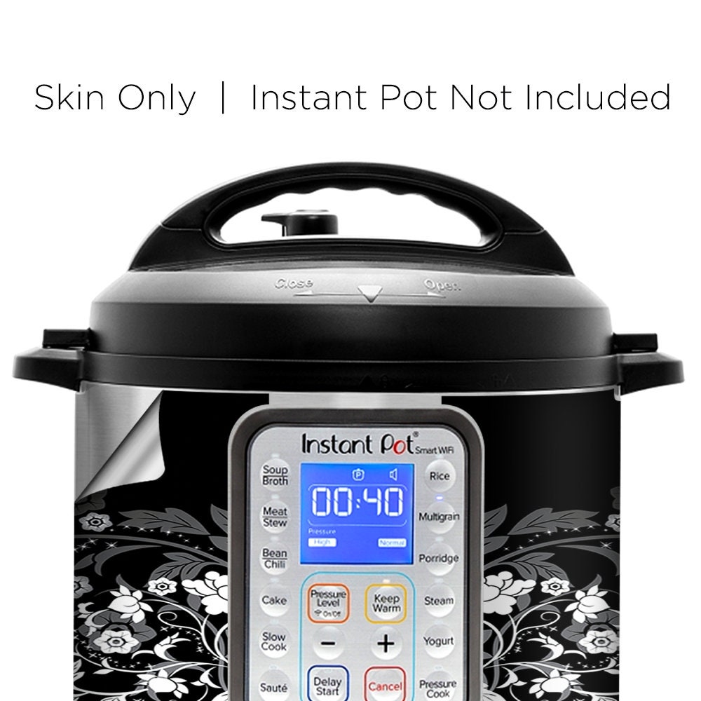 Wrap for Instant Pot Accessories 6 Quart for Smart WiFi Cover Sticker | Wraps Fit InstaPot Smart WiFi 6 Quart Only | Black and White Floral, Size: One