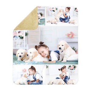 Custom Blanket with Photos Collage Personalized Blanket with Photo Comfortable Blanket Use Photos from Wedding, Birthday, Pets, Children image 2