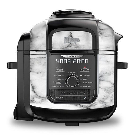 Ninja Foodi 8 Quart Wrap Fits Deluxe Cooker Model FD402 LP3 Stainless Steel  Accessories Cover Sticker Grey White Marble 