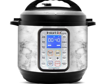 Instant Pot Wrap Cover, Decal, Vinyl, Sticker for 6 or 8 Quart | Fits InstaPot 6QT 8QT | Grey and White Marble