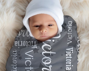 Personalized 30x40 Grey Sherpa Blanket - Soft and Cozy Custom Gift for Newborns and Kids