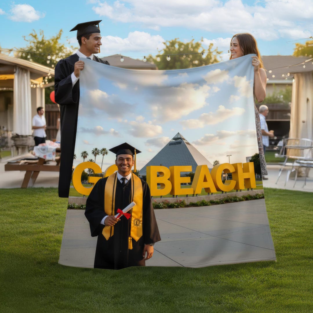 Custom Graduation Photo Blanket Personalized Grad Gift – Sherpa or ...