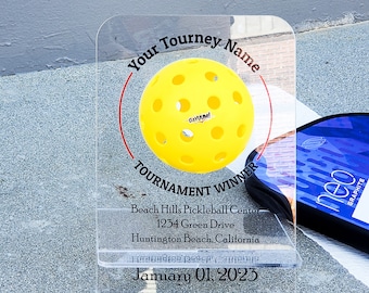 Personalized Pickleball Trophy Stand - Custom Acrylic Awards and Ball Holder Display for Tournaments - Perfect for Gift, Keepsakes, Bragging