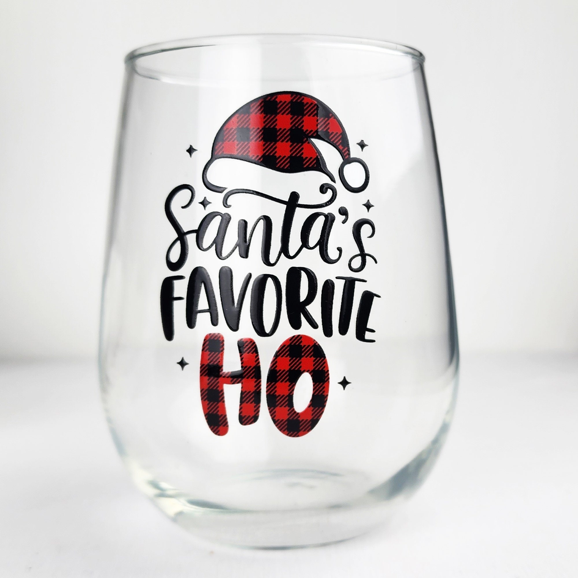 Naughty Christmas + Santa's Favorite Ho Personalized Wine Tumblers