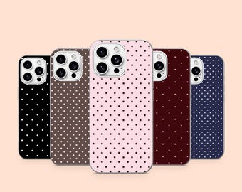 Telefoonhoesje met stippen, schattige cover voor iPhone 17Pro, 16, 15, 14, 13, 12, Samsung S26, S25, S24, S23Fe, A16, A56, Pixel 10, 9Pro
