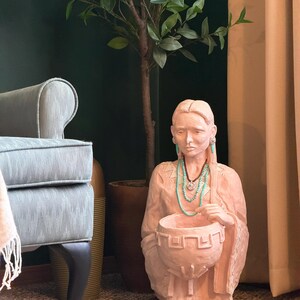 Vintage Clara Luz Comanche Sculpture 1989 Phonies Design Native American Woman Southwestern Decor
