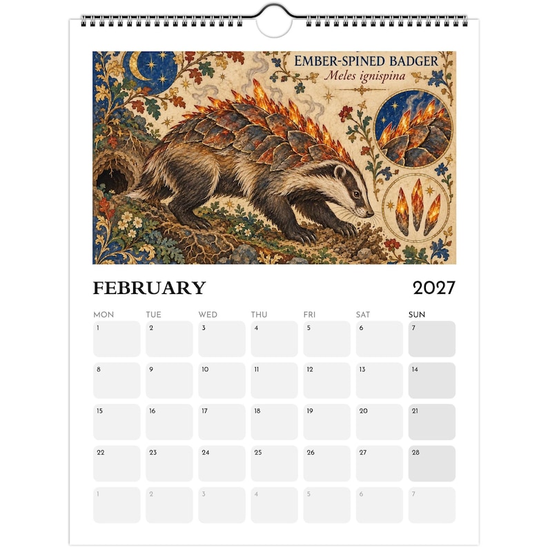 2027 Gothic Wall Calendar, Species Found Only After Midnight, Medieval ...