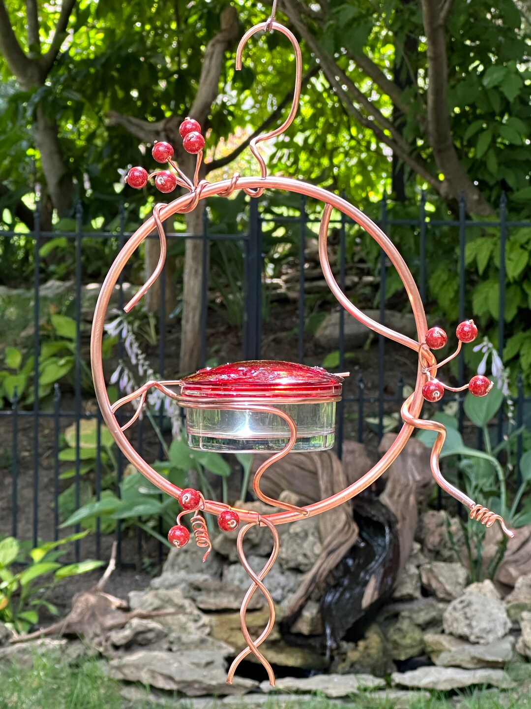 Coppervine Wreath Hummingbird Feeder Etsy