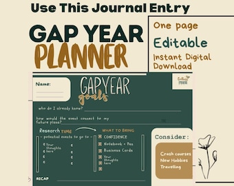 Gap Year Planner Editable Goal Setting & Life Planning Journal Canva Template