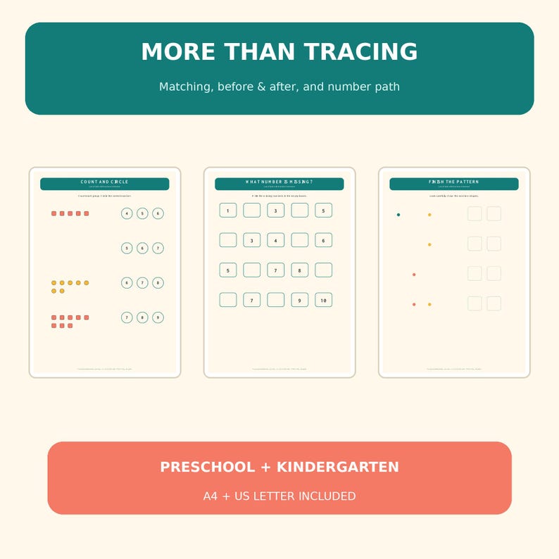 Numbers 1-10 Workbook, Preschool Counting Tracing Activities (A4 US ...