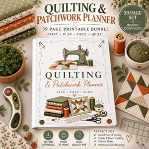 Quilt- und Patchworkplaner, A4-Ordner, Stoffmengenrechner (PDF)