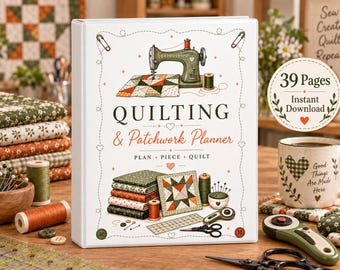 Quilting & Patchwork Planner, A4 Binder, Fabric Yardage Calculator (PDF)