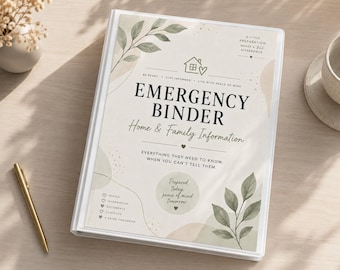 Emergency Binder Printable, Family ICE Organizer, Evacuation Kit (PDF)