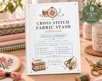 Cross Stitch Fabric Stash Planner, Aida Linen Evenweave Inventory Tracker (PDF)