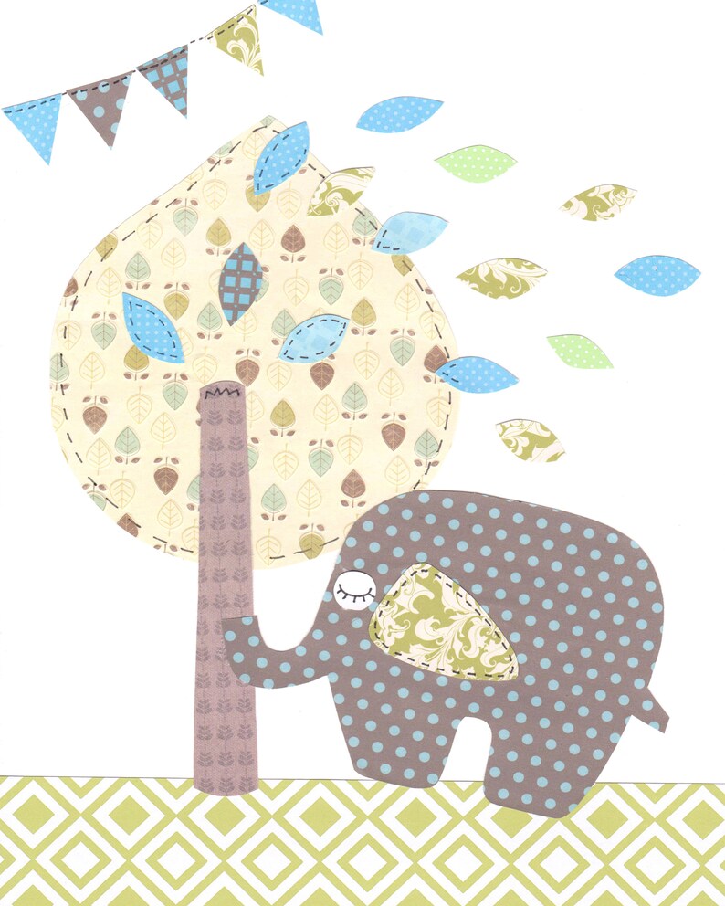 Elephant Nursery Art Print Nursery Decor Etsy