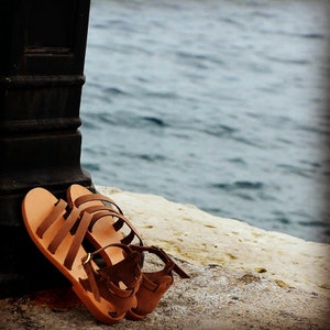 Greek Leather Sandals "anthousa" code #169-b
